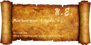 Marberger Edgár névjegykártya